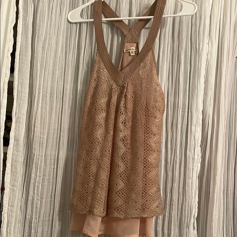 Double Zero Blush Pink Lace Top Tunic